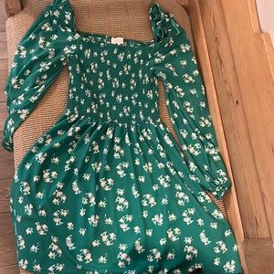 Green floral dress